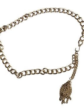 Gold Chain Belt Tassel Dangle Adjustable Waist Belt Chunky Link Y2K Boho